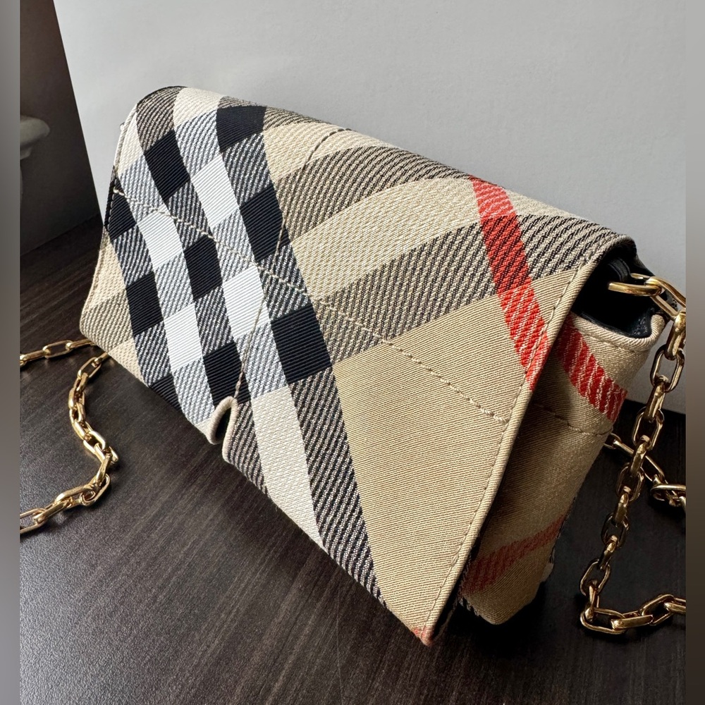 【Burberry】Snip Mini Chain Bag Nova Check in Sand Free Shipping - Picture 11 of 15